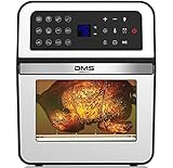 DMS XXXL 12 Liter Heißluftfritteuse Fritteuse| Backofen | Heißluftgrill | Dörrautomat | Drehgrill und Drehspieß | fettfrei und ohne Öl | inklusive 12 Programmen und digitalem Touch Display | 1800 Watt