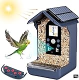 Vogelfutterhaus, Bozily Vogelhaus mit Kamera, HD 1080P Vogelfutterhaus mit Kamera Outdoor mit Solarpanel Automatischer Infrarotsensor PIR IP65 Wasserdicht mit Vogelbeobachtung