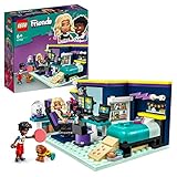 LEGO 41755 Friends Novas Zimmer Gaming Spielzeug mit Zac Mini-Puppe und Pickle der Hund, kleine Geschenke für Kinder ab 6 Jahren, 2023 Serie Figuren