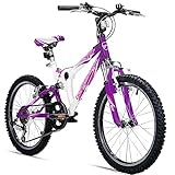 Bergsteiger Montreal 20, 24 Zoll Kinderfahrrad, geeignet für 6,7, 8, 9, 10, 11, 12, 13 Jahre, Shimano 18 Gang-Schaltung, Mountainbike mit Vollfederung, Jungen-Fahrrad, Mädchen-Fahrrad