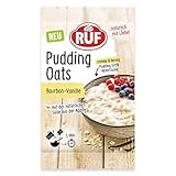 RUF Pudding Oats Bourbon-Vanille, perfekte Kombination aus kernigen Haferflocken und cremigem Pudding mit feiner Vanillenote, 10er Pack (10 x 60g)