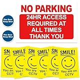 Schild mit Aufschrift 'No Parking 24HR ACCESS REQUIRED AT ALL TIMES THANK YOU', 2 x Fire Door Keep Shut Schild und 6 Smile! You are on CCTV-Schild, langlebiges und wetterfestes PVC-Schild