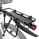 SPGOOD Fahrrad Gepäckträger Set [24-29 Zoll] - Einstellbare Universal Aluminiumlegierung Mountainbike Gepäckträger mit Reflektor,Schnellverschluss und Montage,Maximalbelastung 100kg