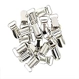 FSSTUD 20 Stück Metall Hosenträger Clips Schnuller Clips Schnullerkettenclips Strumpfhalter Clips 15mm