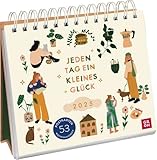 Postkartenkalender 2025: Jeden Tag ein kleines Glück: Wochenkalender zum Aufstellen, Tischkalender mit 53 Postkarten zum Heraustrennen, Illustrationen von Yani Hamdy @Y.illustrations