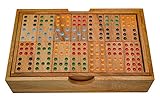 LOGOPLAY Domino Doppel 9 - Legespiel - Gesellschaftsspiel aus Holz mit 56 Spielsteinen