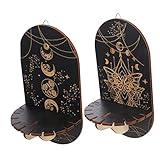 Zerodeko 2 Stück Holz wandregal Schwarzem Kristall Boho displayhalter für Büro Wohnzimmer Hochzeit Valentinstag Vielseitiges Dekoratives Wanddisplay für Kleine Schmuckstücke und Ornamente