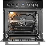 Bomann® Herd-Kochfeld-Kombination | 60cm Breite | Grill und Heißluft | Energieklasse A | 9 Funktionen | Herd Backofen mit Glaskeramik-Kochfeld | 57L | Einbauherd mit Ceranfeld | Herdset EHBC 7938