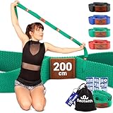 Seatwith Yoga Gurt mit Schlaufen 10 | Yoga Band 200x4cm | Dehnungsband für beste Dehnen | Stretching Band | Yogagurt + Tasche & Training PDF - Schulterretter