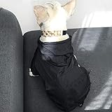 Dongbin Hundebekleidung for Kleine Hunde wasserdichte Jacke for Chihuahua Regenmantel for Französische Bulldogge Welpen Haustier Kostüm,Schwarz,XXXL