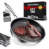 FIXLINE® Black Forest Brat & Schmorpfanne 28cm - kratzfeste Beschichtung ohne PFOA - extra hoher Rand 6,5cm - alle Herdarten inkl. Induktion - Backofen geeignet bis 250°C - Perfekte Geschenkidee