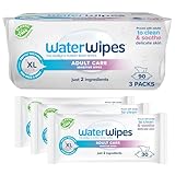 WaterWipes Adult Care Hygiene-Tücher, 90 Stück (3 Pack), extra groß, 99,9% Wasserbasis, für Körper & Intimbereich für den täglichen Gebrauch.