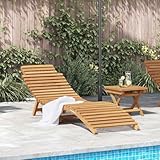 Qnhdfrt Sonnenliege 184 x 55 x 59 cm aus massivem Teakholz klappbar leicht faltbar für Garten Terrasse Balkon strandliege relaxliege
