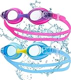 Micisty Kinder-Schwimmbrille, beschlagfrei, UV-Schutz, klare Sicht, Schwimmausrüstung für Jungen und Mädchen, Alter 4–16 (Pink-Blau)