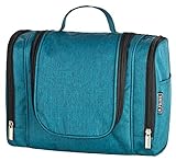 B.PRIME Kulturbeutel Classic XL Deep Blue – Premium Kulturtasche mit extra viel Stauraum zum Aufhängen – Maße der Waschtasche 28x13x22cm