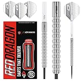 RED DRAGON Javelin Steel Dartpfeile 20 Gramm Profi Steeldarts Set, 3 x Steel Darts mit Flights und Schäfte