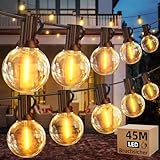 LED Lichterkette Glühbirnen Außen 45M - Outdoor Lichterkette Strom mit 72+2 G40 Bruchsicher Birnen IP44 Wasserdicht Balkon Lichterkette für Außen & Innen Garten Terrassen Beleuchtung Party