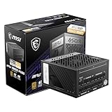 MSI MPG A850G PCIE5 Netzteil, EU Stecker - 850W, 80 Plus Gold Zertifiziert, vollmodularer ATX 3.0, unterstützt PCIe 5.0 GPU, japanische 105°C Kondensatoren, 0% RPM Modus, Flachkabel