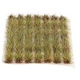 DOITOOL 70 Stück Statische Kleiner Grasbüschel für Dioramen und Modelleisenbahnen Mikrolandschaftliches Kunstgrasbüschel in Herbgrün Langlebiges Modellbaugras für Bastelarbeiten und