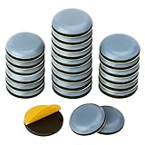 Fishing Fun 24 Stücke Selbstklebendes Teflon Gleiter-Gleitbrett, Bodenschutz Set für Teflon Möbelschieber, TM5, TM6 (Runde, Durchmesser), Runden, 22 x 5 mm