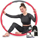 Hula Hoop Reifen 1,2 KG Erwachsene & Kinder zum schnellen Abnehmen und maximalen Spaß | 6-8 Segmente Hullahub mit Turnbeutel und E.Book für Anfänger und Fortgeschrittene | Hometrainer Fitnessreifen