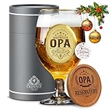 CROWNLY CRYSTAL® Personalisierte Geschenke für Opa Bierglas Mit Gravur Opa Geschenk Ruhestand Geschenk für Opa Weihnachtsgeschenke für Männer Geburtstagsgeschenk für Opa Geschenke Geburtstag