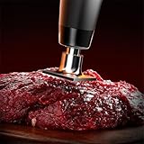 Niceminiwall Elektrischer Fleischklopfer mit Kopf aus Edelstahl 304, wiederaufladbar, Küchenwerkzeug für Steak, Rind, Huhn, Schwarz