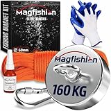 MAGFISHION Magnetfischen Set - 160 KG - Ø60mm - Neodym...