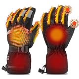 Qdreclod Beheizbare Handschuhe für Herren Damen Beheizte Ski Handschuhe mit 7.4V 4000mAh Wiederaufladbare Akkus Wärmende Winter Handschuhe mit Heizung 3 Wärmestufen