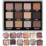 Lamora Smokey Eyes Lidschatten Palette Nudetöne - Vegane Schimmer Nude Eyeshadow mit Spiegel - Ideale Reise Make Up mit 12 Hochpigmentierten Warmen, Kühlen und Natürlichen Farbtönen