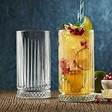 Der-Porzellan-Laden by Pasabahce Elysia Longdrinkgläser 280 ml, 4er Set, Cocktailgläser aus Kristallglas, Facettenschliff, spülmaschinengeeignet