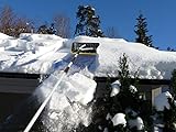 COSTWAY Schneeschaufel Dach mit Kantenschutz, Einstellbereich 201-630 cm, Dachschneeräumer aus Aluminium, Schneeschieber Schneeräumer Dachräumer mit Rutschfester Griff