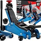 Retoo Wagenheber hydraulisch 2500 kg, Extra Flacher Rangierwagenheber 85-360 mm mit 2 Adaptern & Quicklift-System, Stabiler Autoheber aus Stahl für PKW, SUV, Geländewagen, Werkstatt, Reifenwechsel
