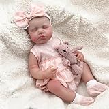 RXDOLL Realistische Neugeborene Baby Puppe Mädchen 50CM Vinyl Ganzkörper Reborn Baby Puppen Anatomisch korrektes Baby Mädchen Lebensechte Dornröschen Puppe Geschenk für Alter 3+