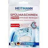 HEITMANN Express Spülmaschinen-Hygiene-Reiniger: Dreifach-aktiv-Formel gegen Fett, Kalk und Gerüche, Maschinenpflege im Kurzprogramm, Reinigt Geschirrspüler, Sprüharme & Filter, 30 g