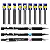 DOUSELLA 3 Stück Druckbleistift mit 10 Box Bleistiftminen 0.7 mm HB Minenbleistift Druckbleistift Minen Mechanische Stifte Set mit Graphitmine Feinminen Automatische Minenstift für Schule Büro Kunst