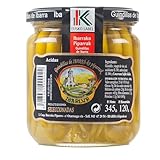 THE BASQUE gourmet - Baskische Piparras mit Eusko Label - Set mit 3 Gläsern grüner Paprika aus Euskadi, ideal für Gildas mit Sardellen - 3 * 345 g