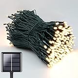 NEXVIN Solar Lichterkette Aussen 20M 200 LED, Lichterkette Außen Solar Wetterfest, 8 Modi Solar Lichterkette Warmweiß, Lichterkette Solar für Outdoor Garten Party Balkon Hof Hochzeit Weihnachten Deko