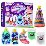 GirlZone Galaxy Glow Sand Art Kit, Sandkunst Set für Kinder mit farbigen Sand & Flaschen für Kinder Sand Kunst Set zum Selbermachen, Lustiges Bastelset für Kinder