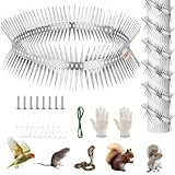 Zikenis Marderschutz Fallrohr Edelstahl, 300 cm Katzenabwehrgürtel Kann Geschnitten Werden, mit Zubehör Marderabwehr Fallrohr, für Haus, Baum, Dachrinne