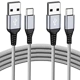 USB C Kabel [2Stück 1M], Ladekabel USB C Schnellladekabel Nylon USB C Ladekabel für iPhone 15 Pro Max, Samsung Galaxy S24 S23 S22 S21 S20 S10 S9 S8 Note10