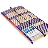 stabiler Lattenrost 100% BUCHE Lattenrahmen - nicht verstellbar, starr - SCHULTERFRÄSUNG, 7 Zonen, 42 Federleisten, Härte-Regulierung, Mittelgurt - FIX SLEEP BEST 42® unmontiert (90x200cm)