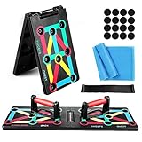 TOMSHOO 12 in 1 Push Up Board mit liegestützgriffe, Faltbare Liegestütze mit Handgriff, Fitness Board Home Training Krafttraining für Practice Shoulder Chest Triceps Trapezius Muscle für Männer Frauen