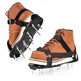 Vortix Professionelle Rasenlüfter Schuhe mit 4,2 cm Stahlspikes, ideal für Rasenbelüfter Schuhe, Bodenlockerung und Gartenarbeit, kompatibel mit Aerifizierer für Rasen und Nagelschuhe Rasenlüfter
