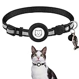 Reflektierendes Katzenhalsband, wasserdicht, Haustierhalsband mit Tracker-Halter & Breakaway Haustierhalsband, Sicherheit & Verstellbares Halsband, Haustierhalsbandhalter, Katzen Haustierhalsband