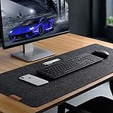 Schreibtischunterlage Filz | 100X40cm | Rutschfester Desk Mat | Filz - Mauspad Groß | Office-Desktopschutz | Schreibtischmatte für Büro und Zuhause (dunkelgrau)