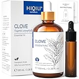HIQILI Nelkenöl 100ml, 100% Reines Naturreines, Ätherisches Aromatherapie Öl, Duftöle für Aromatherapie,Diffusor, Luftbefeuchter,Hautpflege, Entspannen,Home,DIY