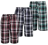 North East Herren-Pyjama-Shorts, gewebte Baumwolle, Schlaf-Pyjama-Shorts, Größe M, L, XL, XXL, 3er-Pack, 3er-Pack – Geister Rot/Blau/Grün, L