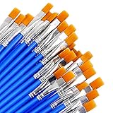 60 Stück Breite Flache Pinsel, Kleine Künstlerpinsel Pinsel Set für Details und Kunstmalerei (9mm)