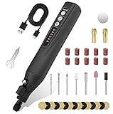 HARDELL 4V Akku Multifunktionswerkzeug Kit, 18000 RPM 6-Gang Rotationswerkzeug, 2000mAh Wiederaufladbarer Akku, 35 Stück Zubehör für Schleifen, Gravieren, Schleifen und kleine Heimprojekte(Schwarz)